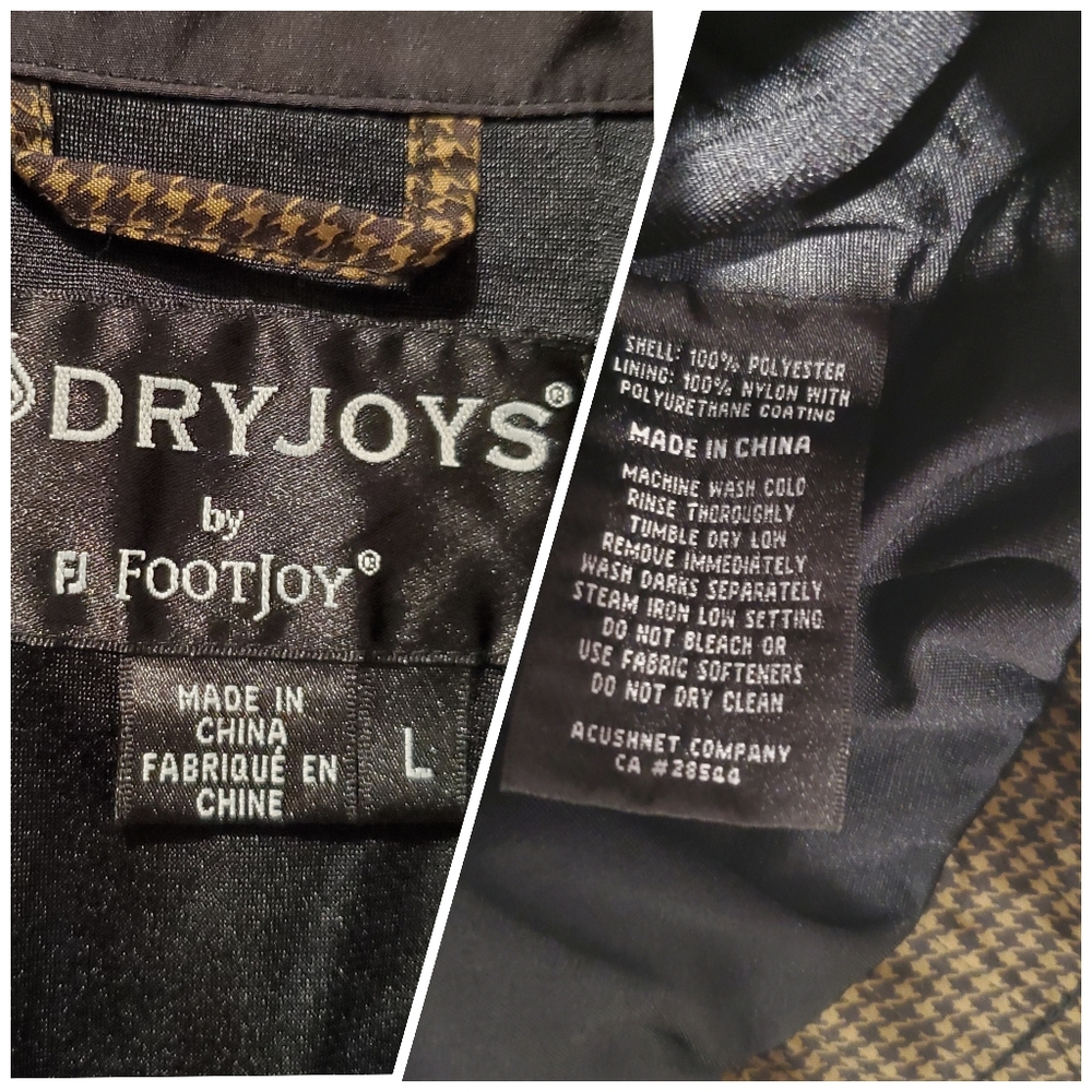 DryJoys By FootJoy Brown Checkered Jacket … - Picture 8 of 8